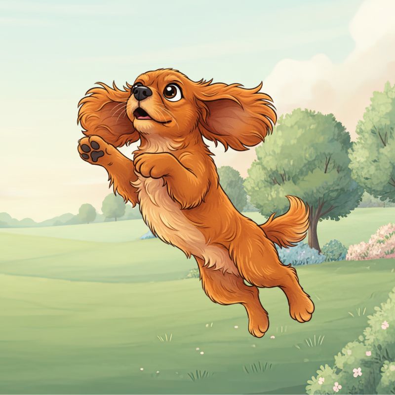 Illustration of Bailey the Cavalier King Charles Spaniel